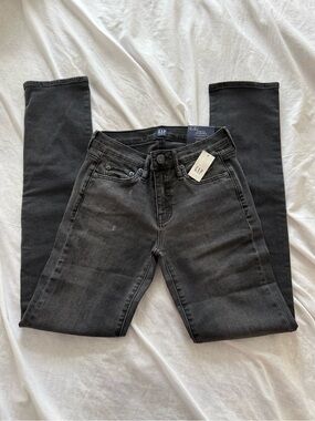 Gap 1969 Straight Skinny Black Jeans